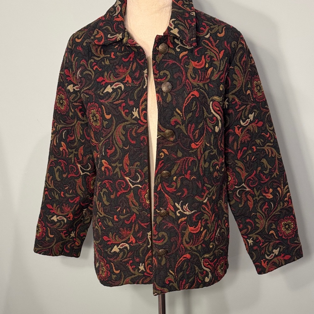 Vintage Floral tapestry Jacket Size MP